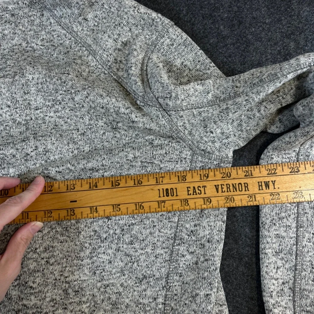 Eddie Bauer Mens Grey Marled Quarter Zip Pullover Sweater Knit Fleece Size M